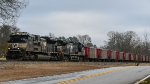 NS 1164 & 4100 with a Herzog Ballast train